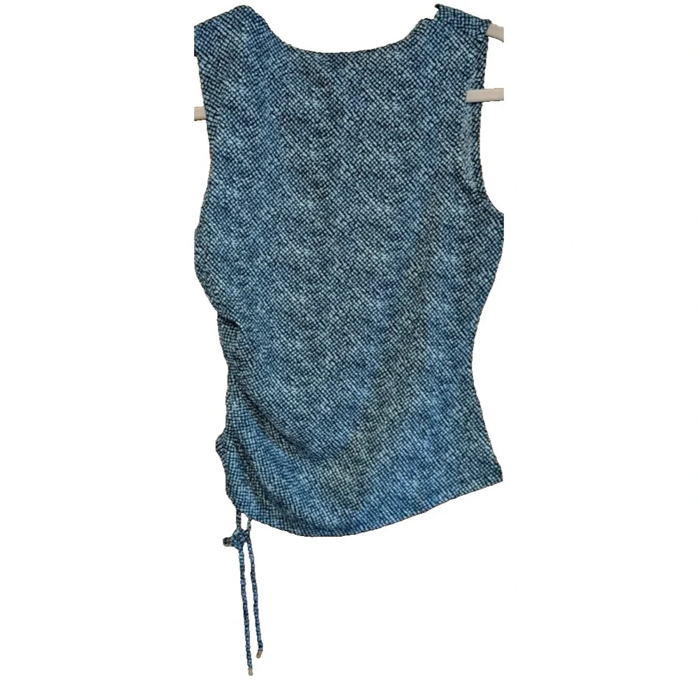 Michael Michael Kors  Ruched Side Tie Sleeveless Top  Blue Multi SMALL NWT NEW